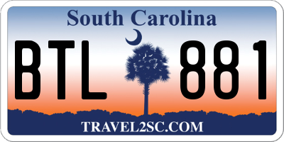 SC license plate BTL881