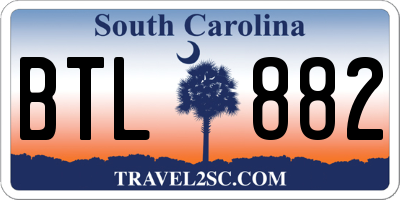 SC license plate BTL882