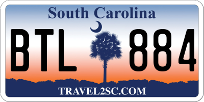 SC license plate BTL884