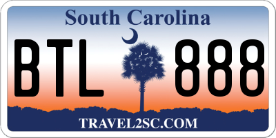 SC license plate BTL888