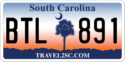 SC license plate BTL891