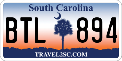 SC license plate BTL894