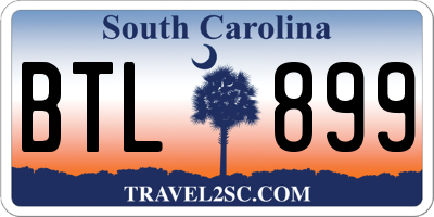 SC license plate BTL899