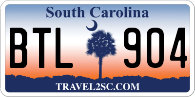 SC license plate BTL904