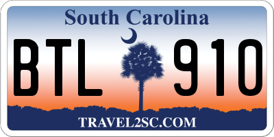 SC license plate BTL910