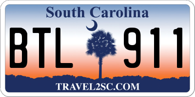 SC license plate BTL911