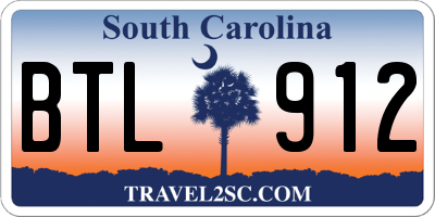 SC license plate BTL912