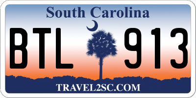 SC license plate BTL913