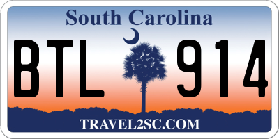 SC license plate BTL914