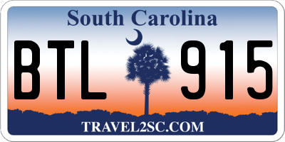 SC license plate BTL915
