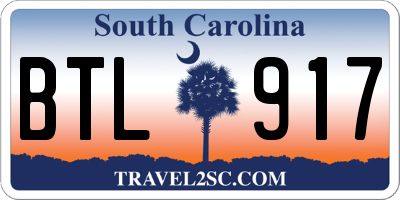 SC license plate BTL917
