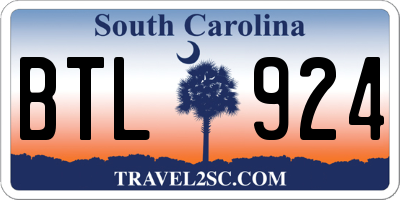 SC license plate BTL924