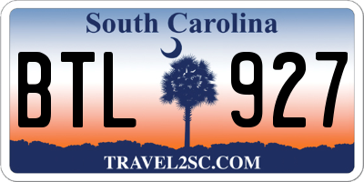 SC license plate BTL927