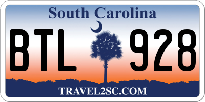 SC license plate BTL928