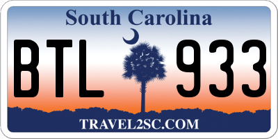 SC license plate BTL933