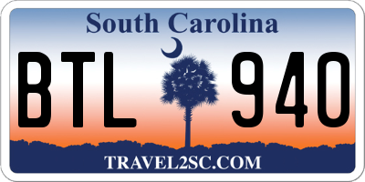SC license plate BTL940