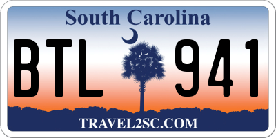 SC license plate BTL941