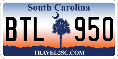 SC license plate BTL950