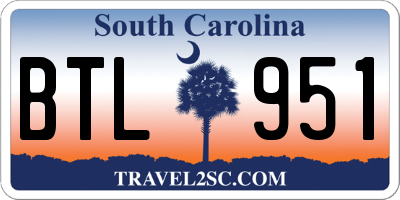 SC license plate BTL951