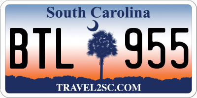 SC license plate BTL955