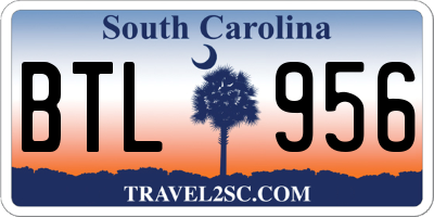 SC license plate BTL956