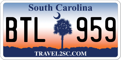 SC license plate BTL959