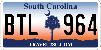 SC license plate BTL964