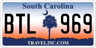 SC license plate BTL969