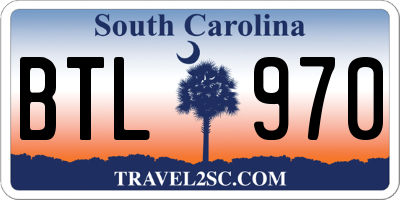 SC license plate BTL970
