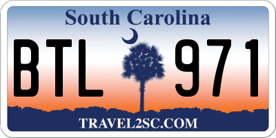 SC license plate BTL971