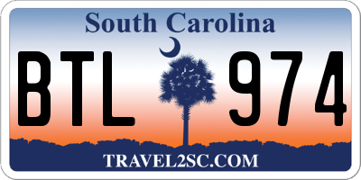 SC license plate BTL974