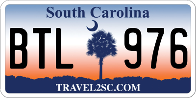 SC license plate BTL976