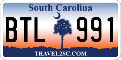SC license plate BTL991