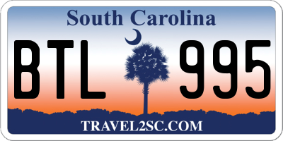 SC license plate BTL995