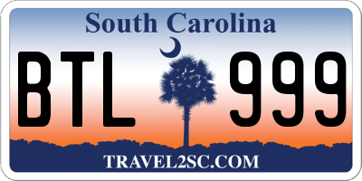 SC license plate BTL999