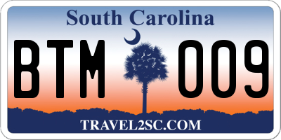 SC license plate BTM009