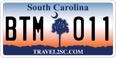 SC license plate BTM011