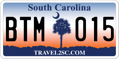 SC license plate BTM015