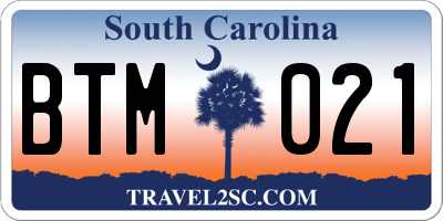 SC license plate BTM021