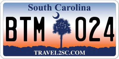 SC license plate BTM024