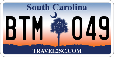 SC license plate BTM049