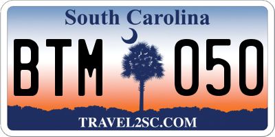 SC license plate BTM050