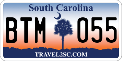 SC license plate BTM055