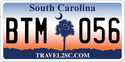 SC license plate BTM056