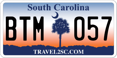 SC license plate BTM057