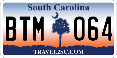 SC license plate BTM064