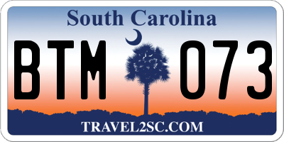 SC license plate BTM073