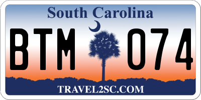 SC license plate BTM074