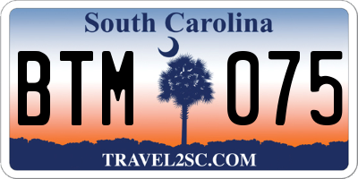SC license plate BTM075