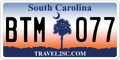 SC license plate BTM077